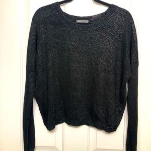 Vince drop shoulder metallic knit sweater